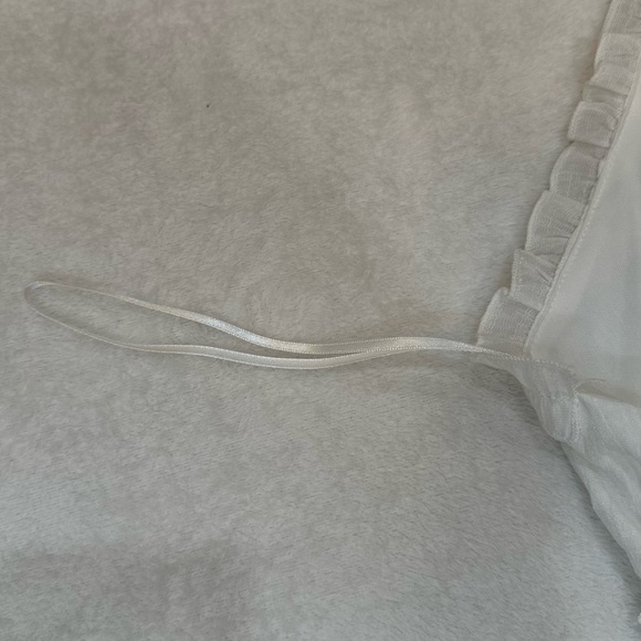 Aakaa White Ruffled Tiered Mini Dress Size M - Picture 12 of 12